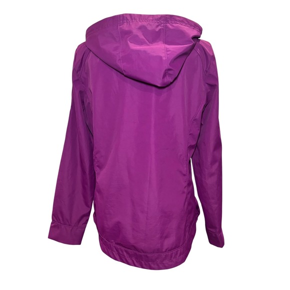 Gerry Fuchsia‎ Hot Pink Full Zip Hooded Raincoat Jacket Medium Zipped Pockets - Picture 3 of 14